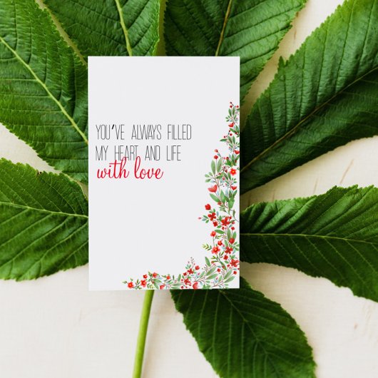 Rotwasserfarbe Blume Muttertag Feiertagskarte