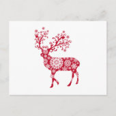 Rotweihhirsche mit Schneeflocken Feiertagspostkarte (Vorderseite)
