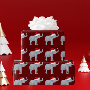 Rotweihnachtelephant Geschenkpapier