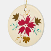 Rotweihnachtsdekoration der Blume Keramikornament (Links)