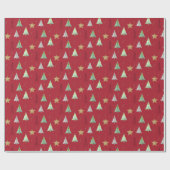 Rotweihnachtskiefer Wasserfarben Muster Geschenkpapier (Flach)