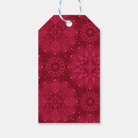 Rotweihnachtsmuster Geschenkanhänger (Vorderseite)
