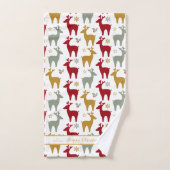 Rotweihnachtsmuster Nr. 12 ID1009 Badhandtuch Set (Handtuch)