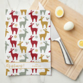 Rotweihnachtsmuster Nr. 12 ID1009 Geschirrtuch (Viertel Falte)