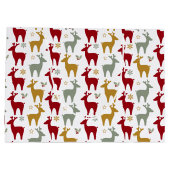 Rotweihnachtsmuster Nr. 12 ID1009 Große Geschenktüte (Rückseite)