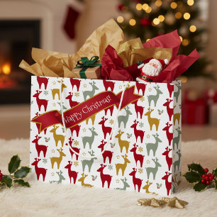 Rotweihnachtsmuster Nr. 12 ID1009 Große Geschenktüte