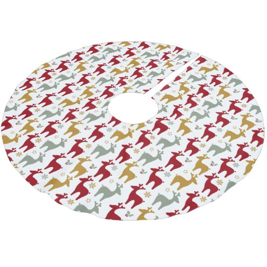 Rotweihnachtsmuster Nr. 12 ID1009 Polyester Weihnachtsbaumdecke (Schrägansicht)