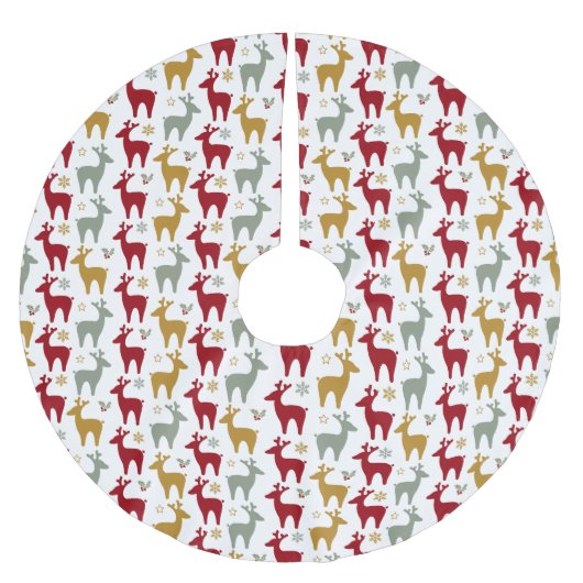 Rotweihnachtsmuster Nr. 12 ID1009 Polyester Weihnachtsbaumdecke (Vorderseite)