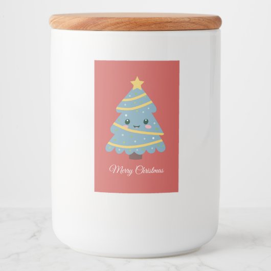 Rotweihnachtsschild für Lebensmittelbehälter Lebensmitteletikett (Vorderseite)