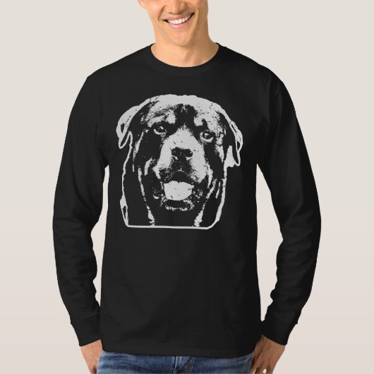 Rotweiler Rottweiler Hunde Kopf T-Shirt (Vorderseite)