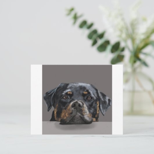 Rotweiller Postkarte (Stehend Vorderseite)