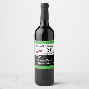 Rotwein, 30. Geburtstagsfeier Weinetikett