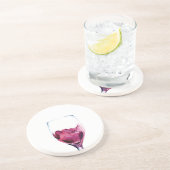 Rotwein, Aquarell Sandstone Untersetzer (Seite)