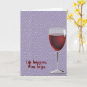 Rotwein auf Button Punkte Geburtstag Karte (Gelbe Blume)