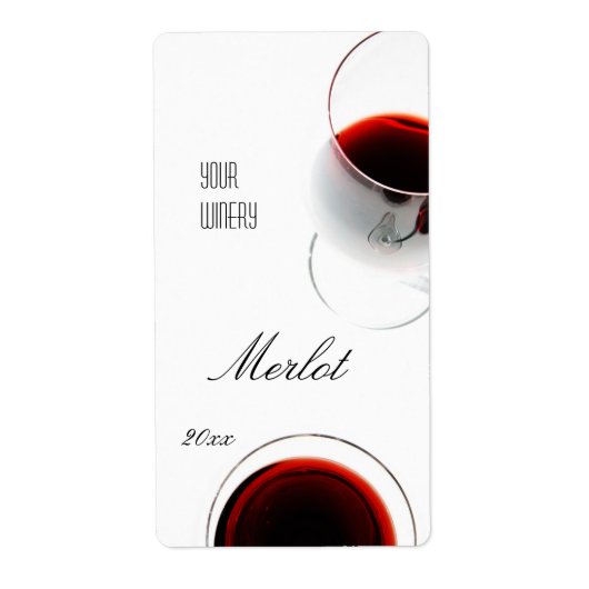 Rotwein auf dem Etikett (Vorne)