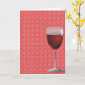 Rotwein auf Polka-Punkten Karte (Gelbe Blume)
