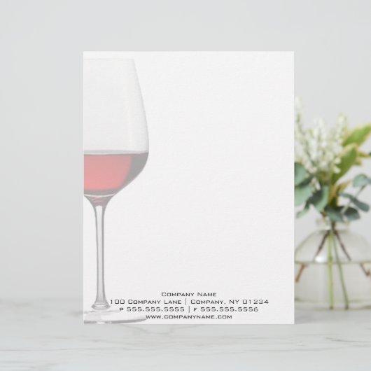 Rotwein-beruflicher Glasbriefkopf Briefbogen (Stehend Vorderseite)