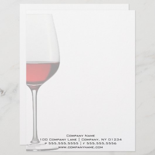 Rotwein-beruflicher Glasbriefkopf Briefbogen (Vorne/Hinten)