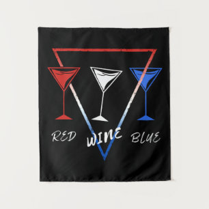 ROTWEIN BLAU 4. JULI FEIERTAG WANDTEPPICH