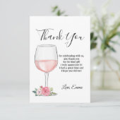 Rotwein, Blumenkohl, danke Karte (Stehend Vorderseite)