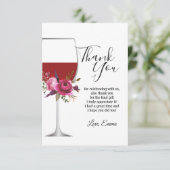 Rotwein, Blumenkohl, danke Karte (Stehend Vorderseite)