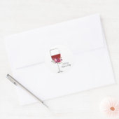 Rotwein, Blütenwein, vielen Dank Runder Aufkleber (Umschlag)