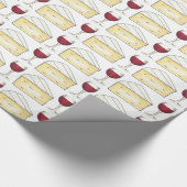 Rotwein + Brie Cheese Weingläser Geschenk Wrap Geschenkpapier (Ecke)
