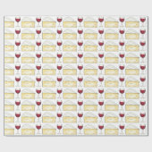 Rotwein + Brie Cheese Weingläser Geschenk Wrap Geschenkpapier (Flach)