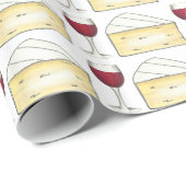 Rotwein + Brie Cheese Weingläser Geschenk Wrap Geschenkpapier (Rolleneckpunkt)