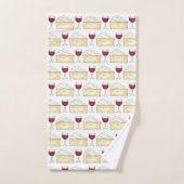 Rotwein & Brie Käse Merlot Cabernet Glasfutter Badhandtuch Set (Handtuch)