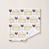 Rotwein & Brie Käse Merlot Cabernet Glasfutter Badhandtuch Set (Waschlappen)