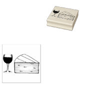 Rotwein & Brie Käse Merlot Cabernet Glasfutter Gummistempel (Stempel)