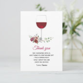 Rotwein Dankeschön-Karte Dankeskarte (Stehend Vorderseite)