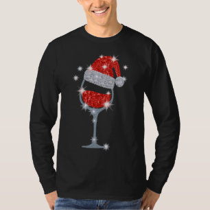 Rotwein Diamond Glas Weihnachtswein T-Shirt