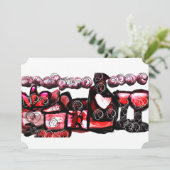 Rotwein Einladung (Stehend Vorderseite)