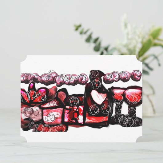 Rotwein Einladung (Stehend Vorderseite)