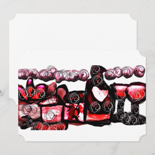 Rotwein Einladung (Vorne/Hinten)