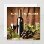 Rotwein-Einladung Einladung (Vorne/Hinten)