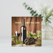 Rotwein-Einladung Einladung (Stehend Vorderseite)