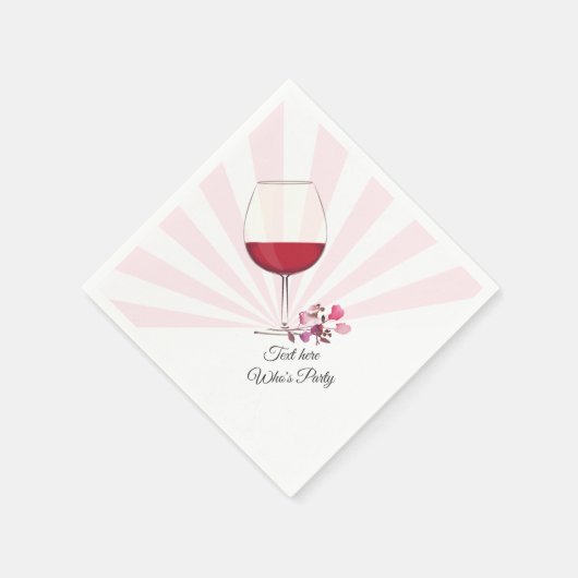 Rotwein, elegant, Wein, Blumenwein Serviette (Ecke)