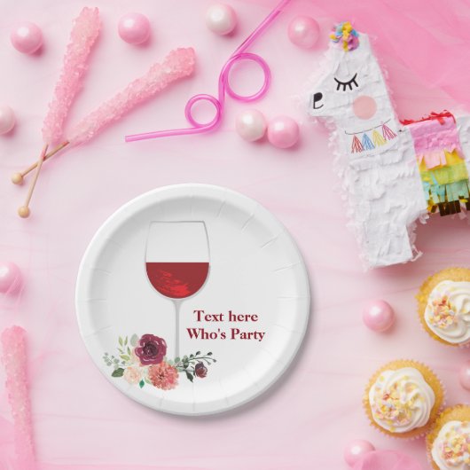 Rotwein, elegant, Wein, Papierplatte Pappteller (Party)