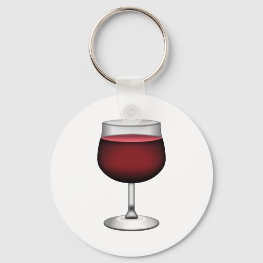 Rotwein - Emoji Schlüsselanhänger (Vorderseite)