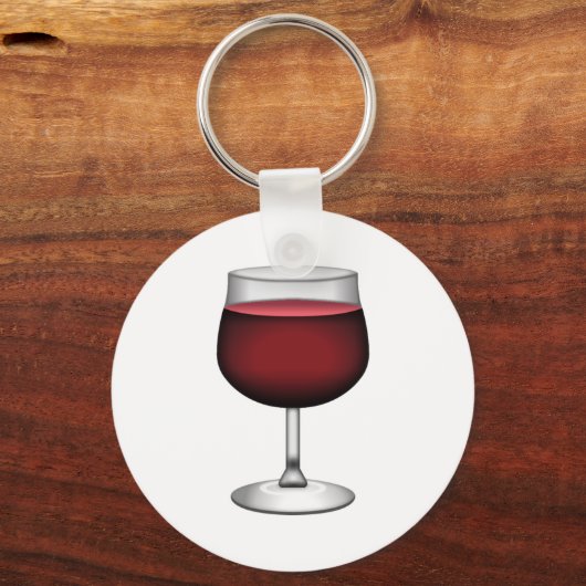 Rotwein - Emoji Schlüsselanhänger (Vorderseite)