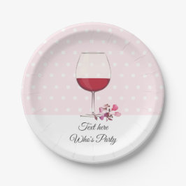 Rotwein, Erwachsenengeburtstag, Hochzeit, Blumenko Pappteller