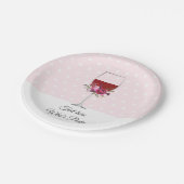 Rotwein, Erwachsenengeburtstag, Hochzeit, Blumenko Pappteller (Schrägansicht)