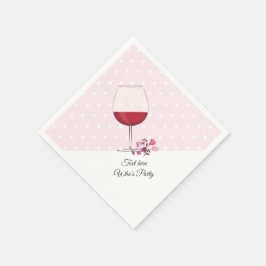 Rotwein, Erwachsenengeburtstag, Hochzeit, Blumenko Serviette