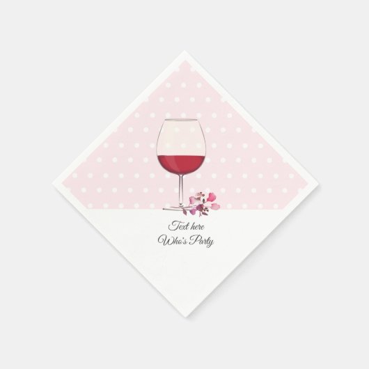 Rotwein, Erwachsenengeburtstag, Hochzeit, Blumenko Serviette (Ecke)