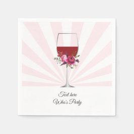 Rotwein, Erwachsenengeburtstag, Hochzeit, Blumenko Serviette