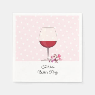 Rotwein, Erwachsenengeburtstag, Hochzeit, Blumenko Serviette