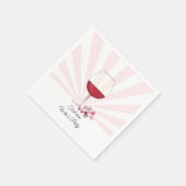 Rotwein, Erwachsenengeburtstag, Hochzeit, Blumenko Serviette (Ecke)